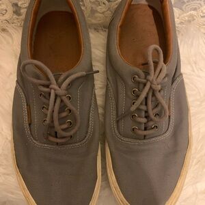 Vans Gray Canvas Sneakers Low-Top Lace-Up